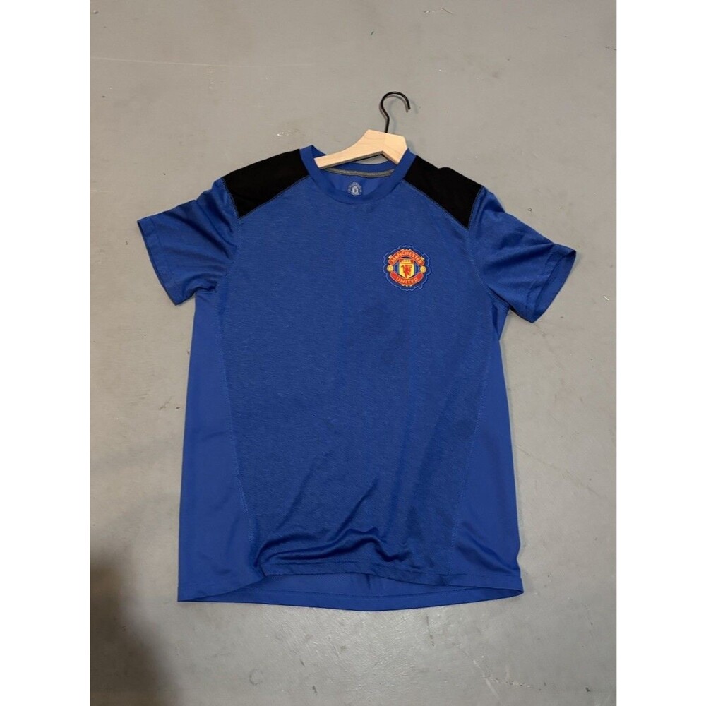 Manchester United MUFC men's soccer jersey t-shirt Medium Men’s Blue Embroidery